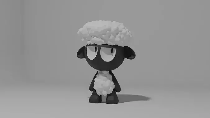 Cute Sheep Cartoon  Character 3D Printable Figure