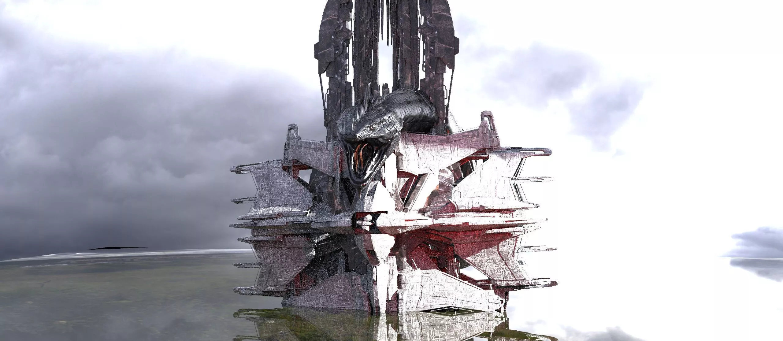 cyber punk tower snake 1 3D model