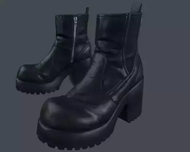 Female boot 1 - Game ready Low-poly 3D model