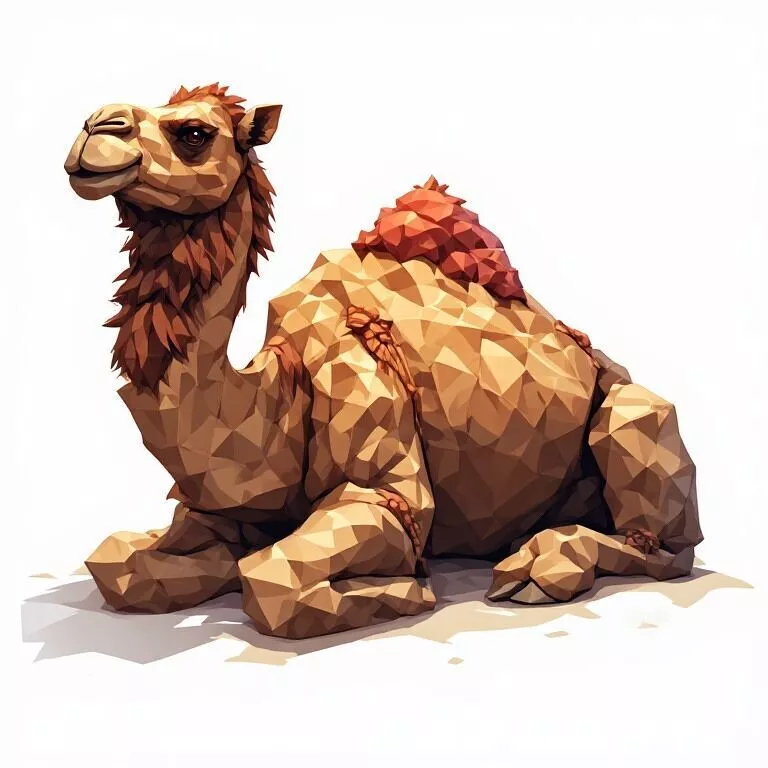 Sitting Low Poly Camel 3D Model - Geometric Desert Asset 3D print model