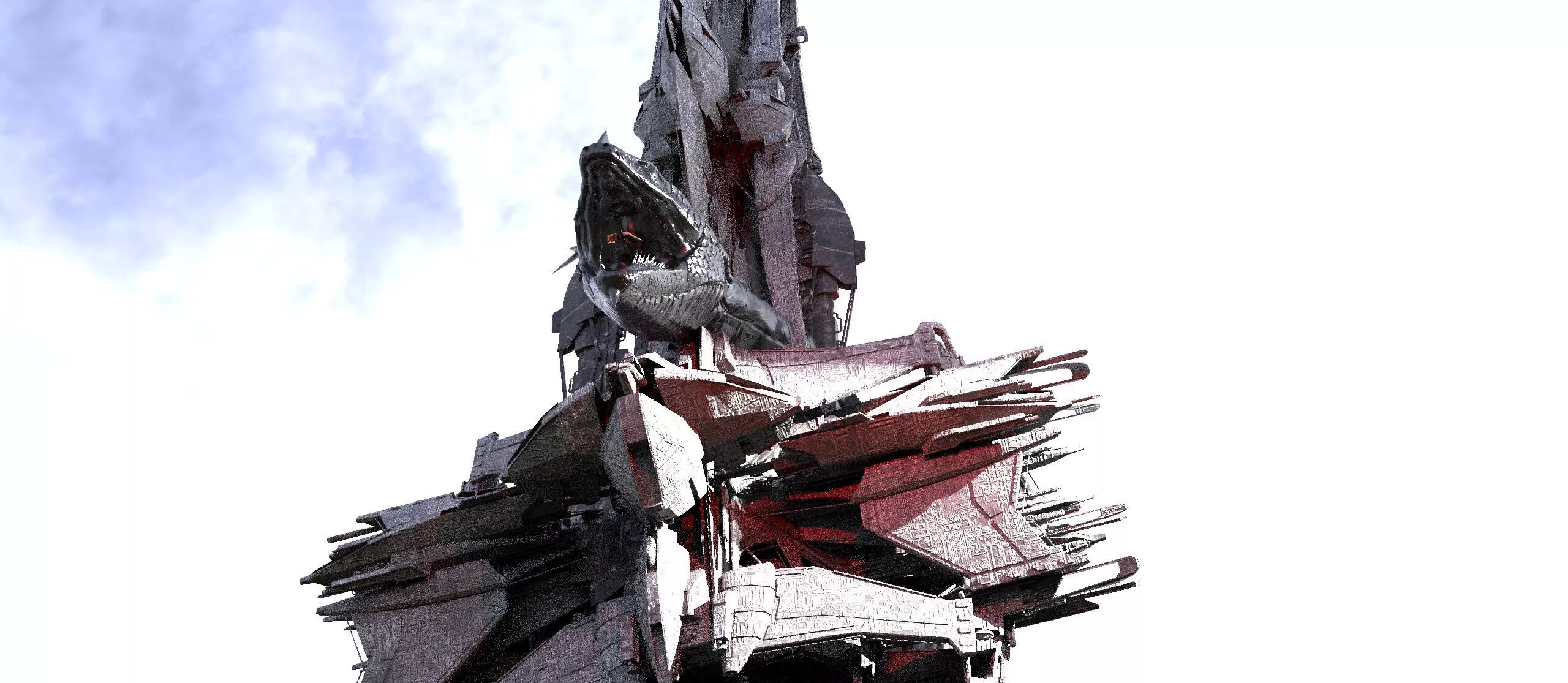 cyber punk tower snake 18 3D model