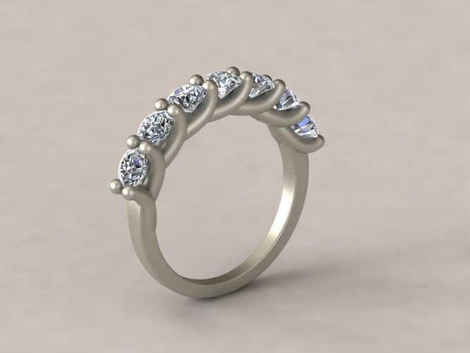 Ringlet diamond wedding ring gold 3D print model
