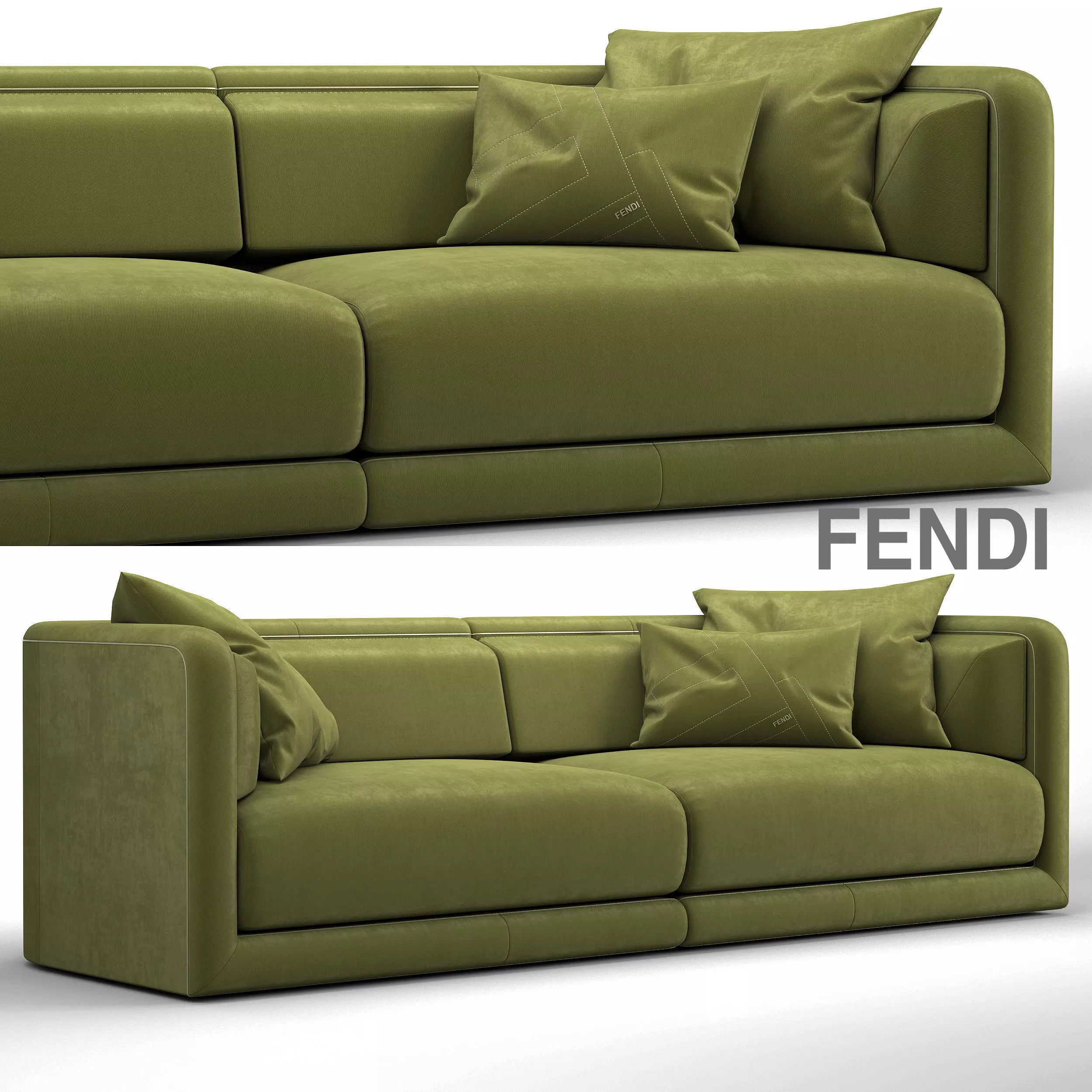 Fendi casa conrad maxi sofa green 3D model