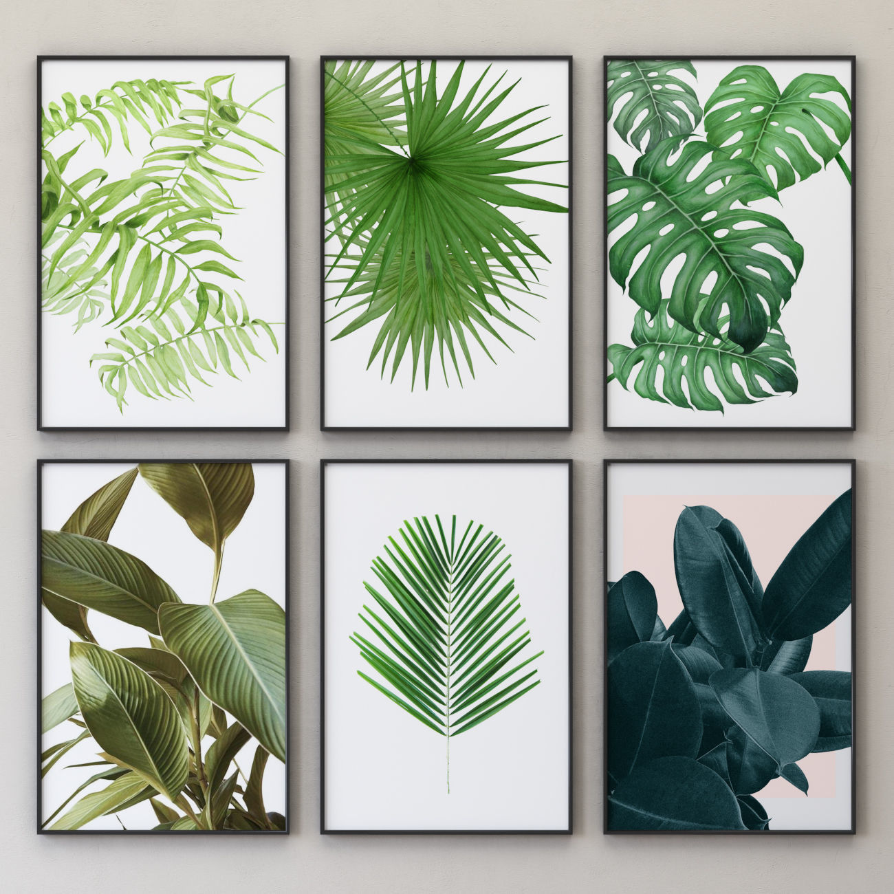 JUNIQE Tropical Set-02 Framed Low-poly 3D model_1