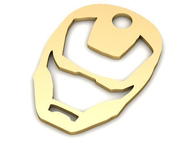 Pendant gold iron man bottle opener 3D print model
