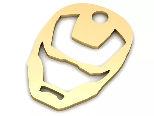 Pendant gold iron man bottle opener 3D print model_0