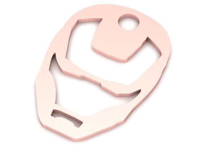 Pendant gold iron man bottle opener 3D print model_1
