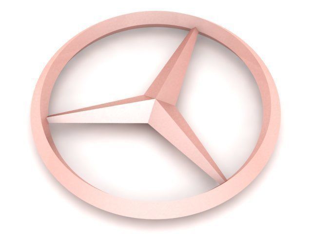 Pendant golden mercedes logo 3D print model_1