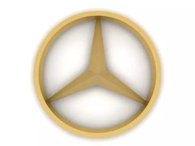 Pendant golden mercedes logo 3D print model_0