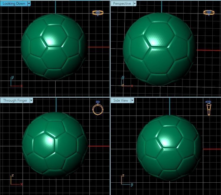 Pendant soccer ball 3D print model_2