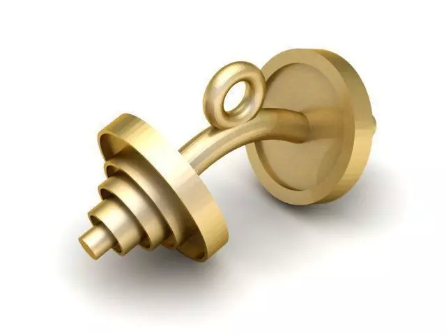 Pendant gold cufflink 3D print model_0