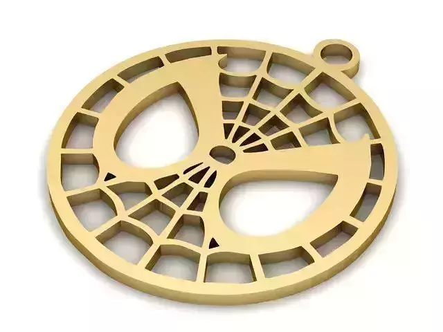 Pendant spider - man charm in gold 3D print model