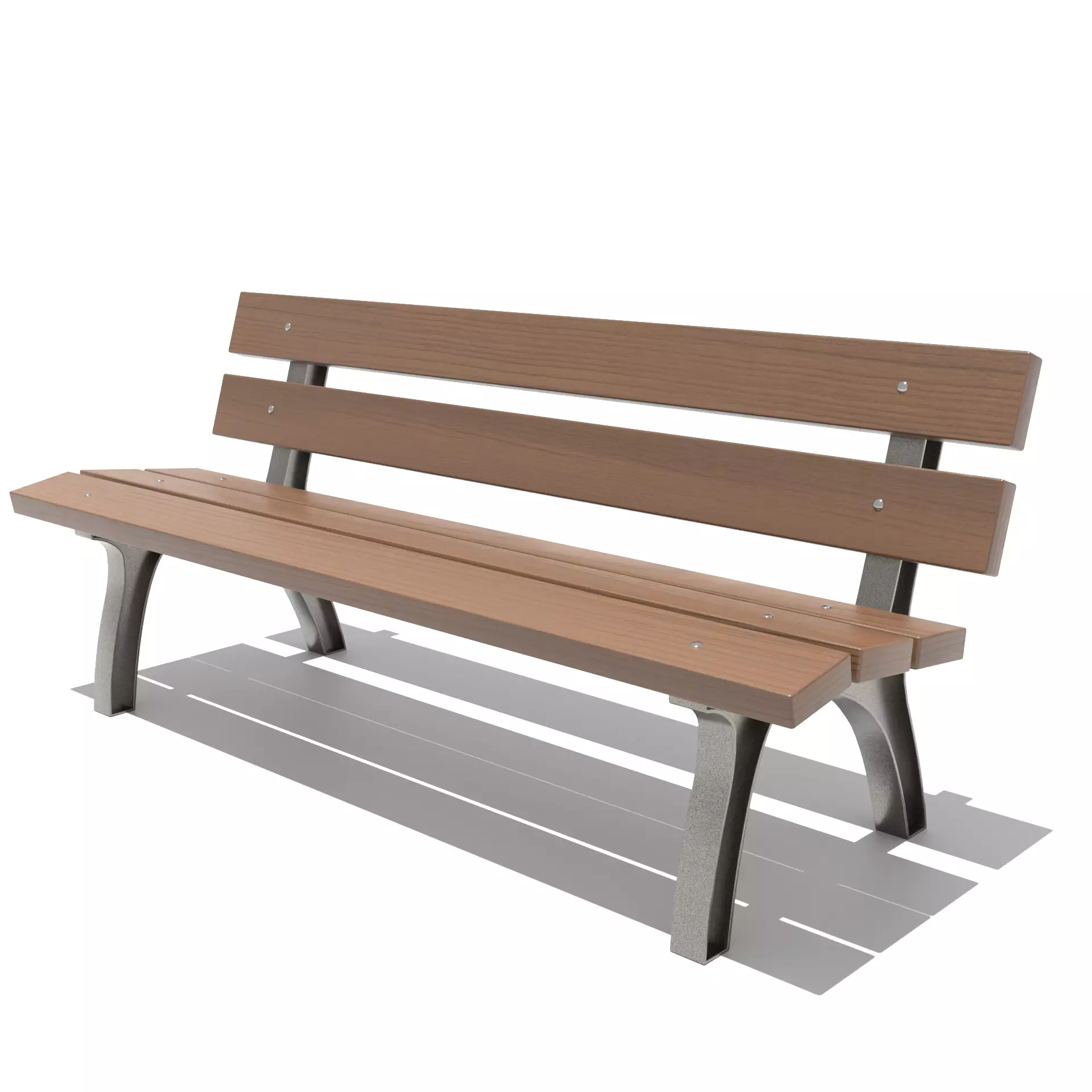 Realistic Outdoor Wooden Park Bench Game Ready PBR FBX OBJ BLEND Low-poly 3D model