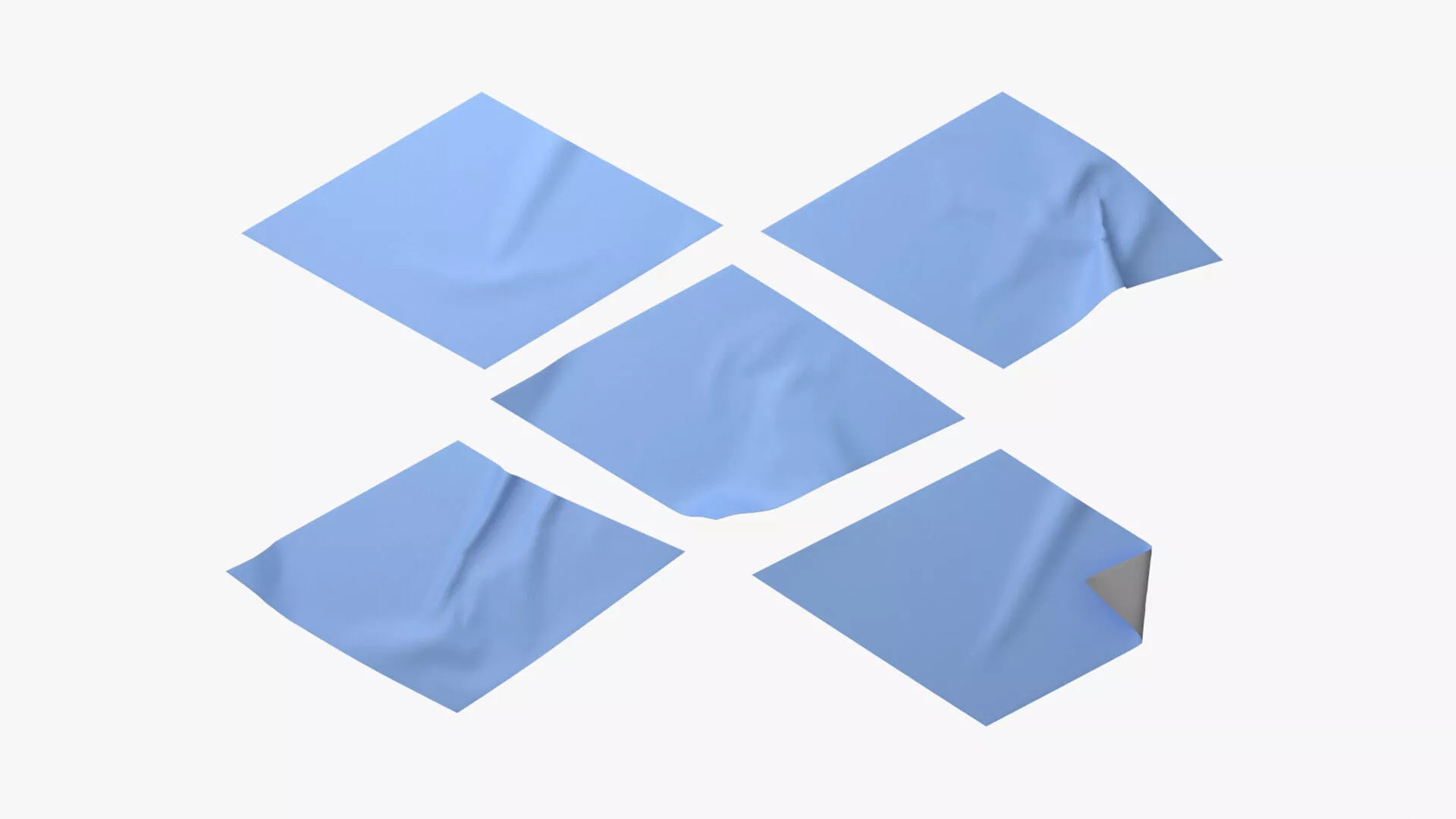 Rhombus Sticker Mockup Set 3D model