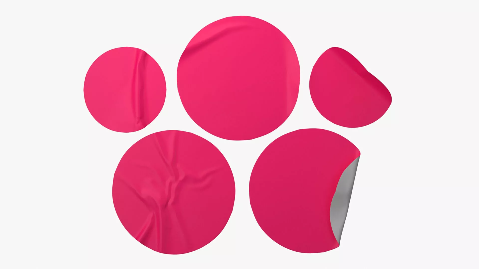 Round Sticker Mockup Set 3D model