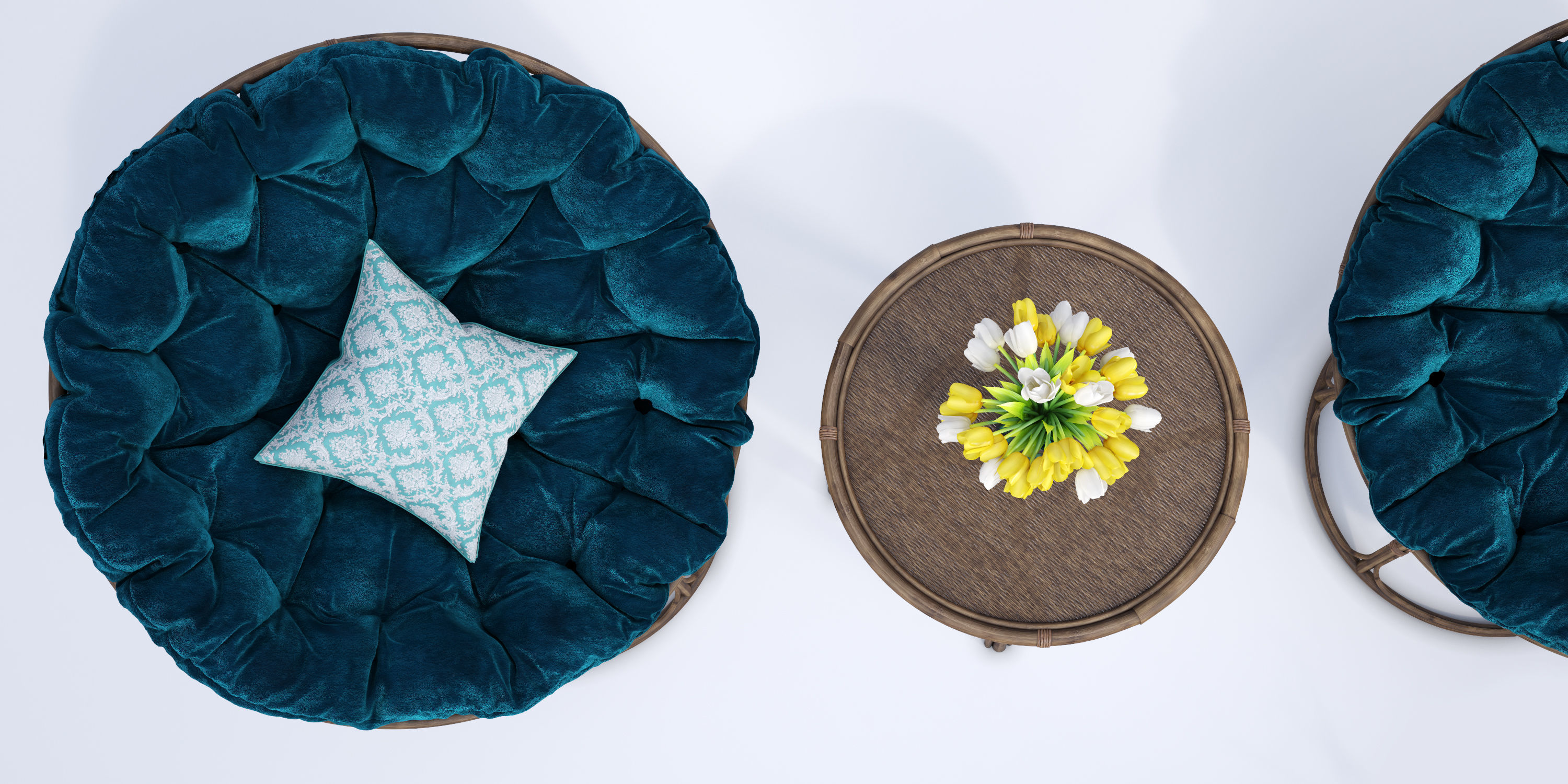 Natural rattan Chair 3D model_5