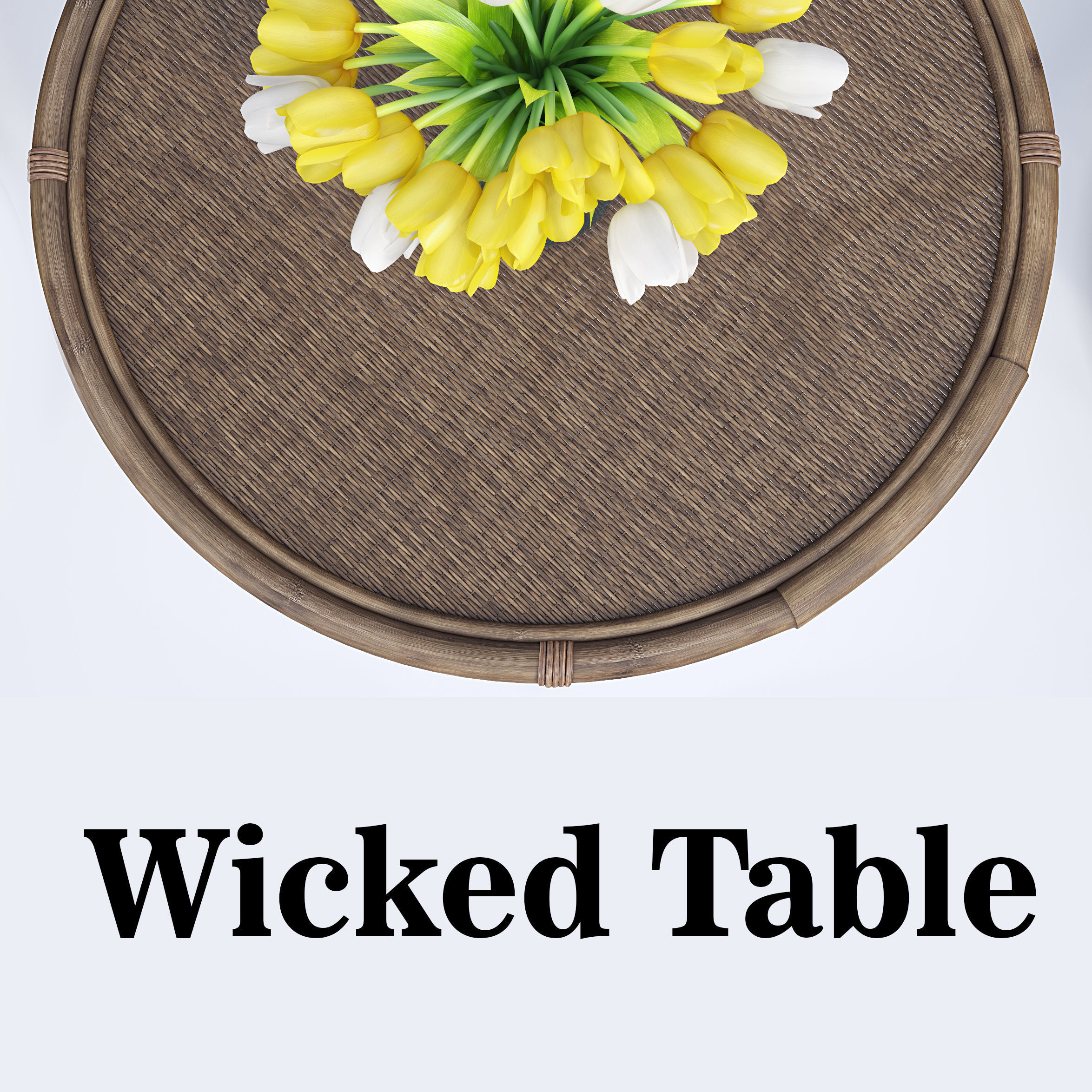 Natural rattan Chair 3D model_4