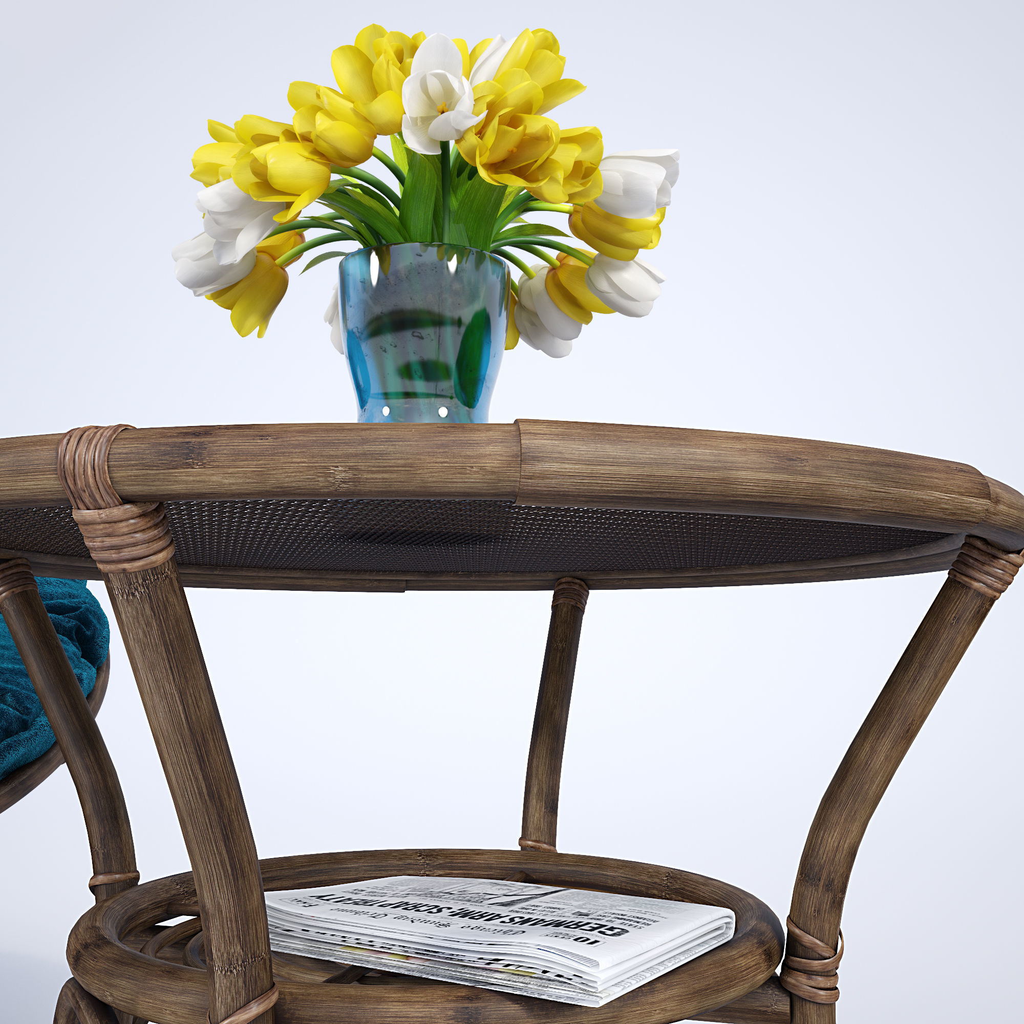 Natural rattan Chair 3D model_2