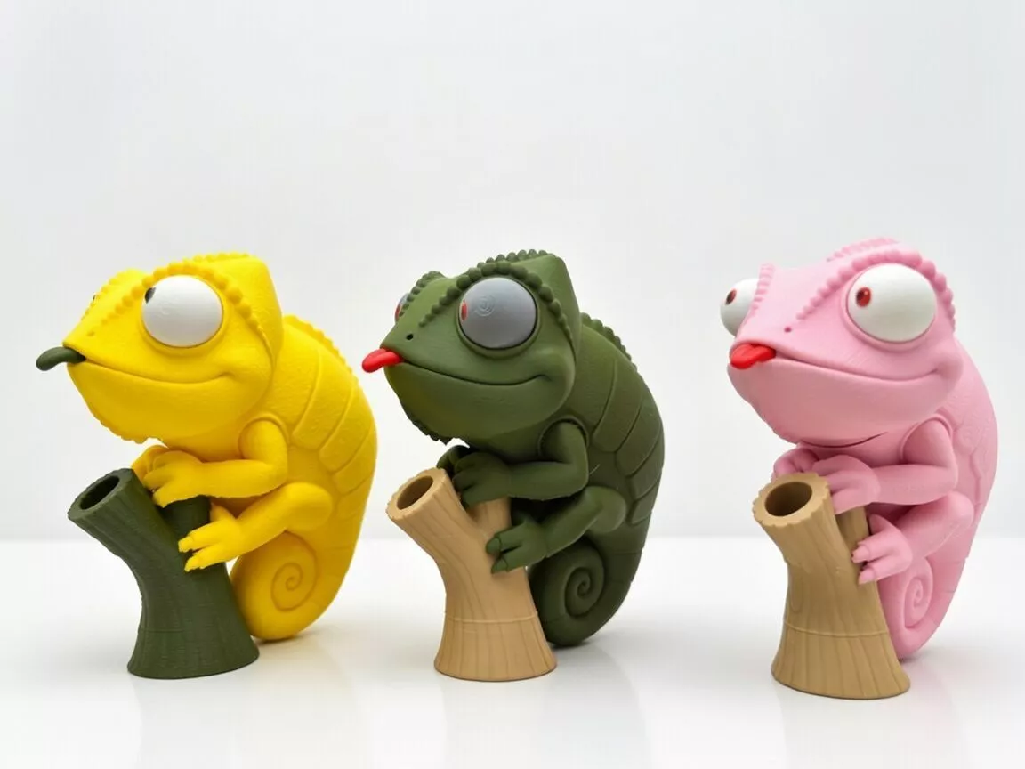 Chameleon Pen Holder Chamaeleon Stifthalter Animal 3D print model