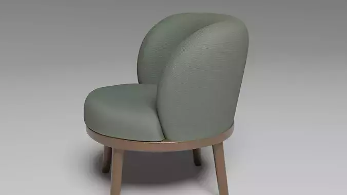 Modern Japandi Accent Chair 3D model 3