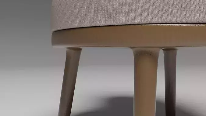Modern Japandi Accent Chair 3D model 6