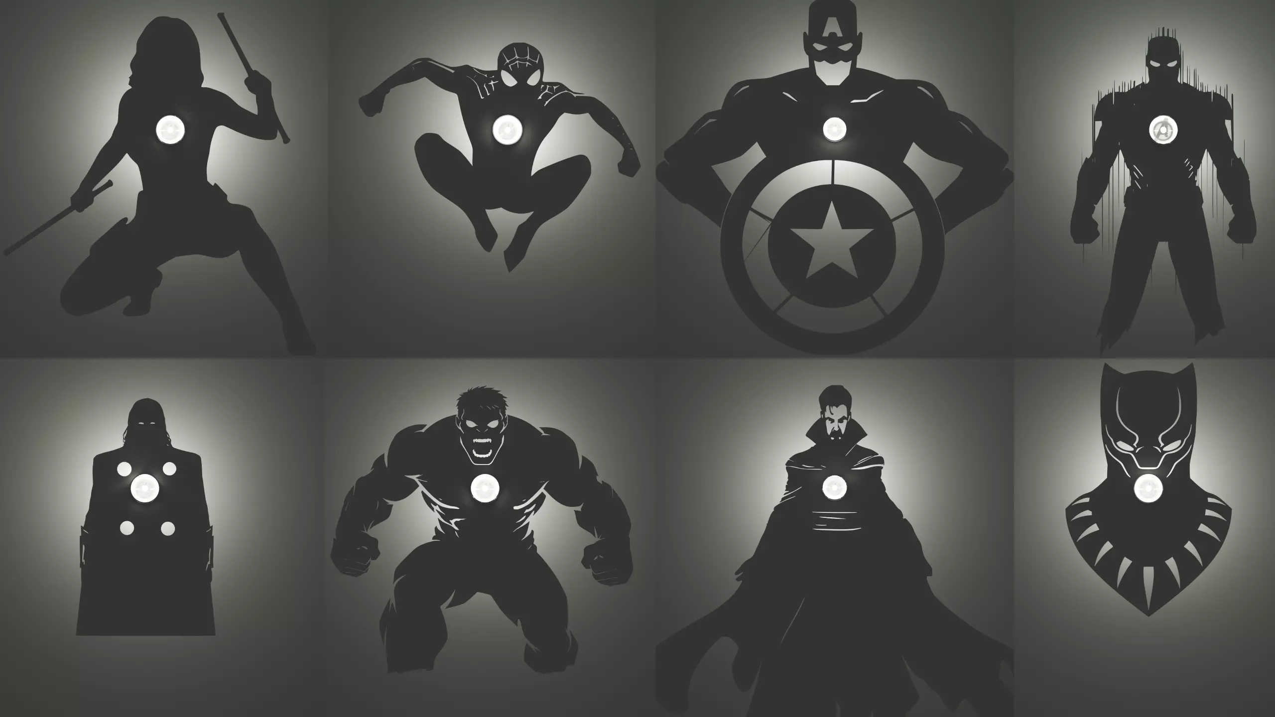Avengers Heroes Shadow Lamp Collection 3D print model