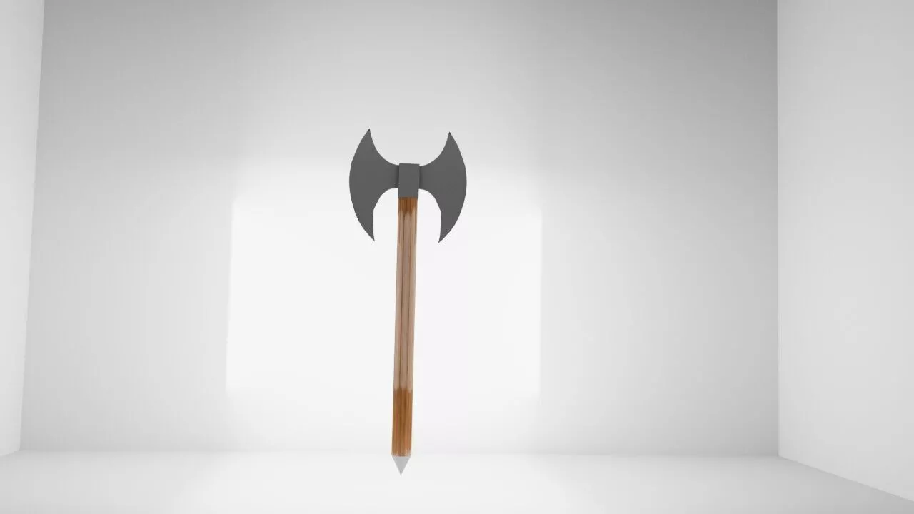 Double Headed Battle Axe Medieval Weapon 3D model