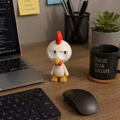 Cute Stylized Cartoon Chicken 3D Printable Figure