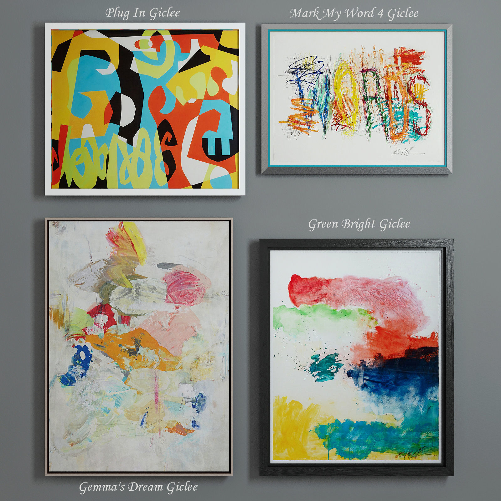 The collection of contemporary paintings set Low-poly 3D model_6