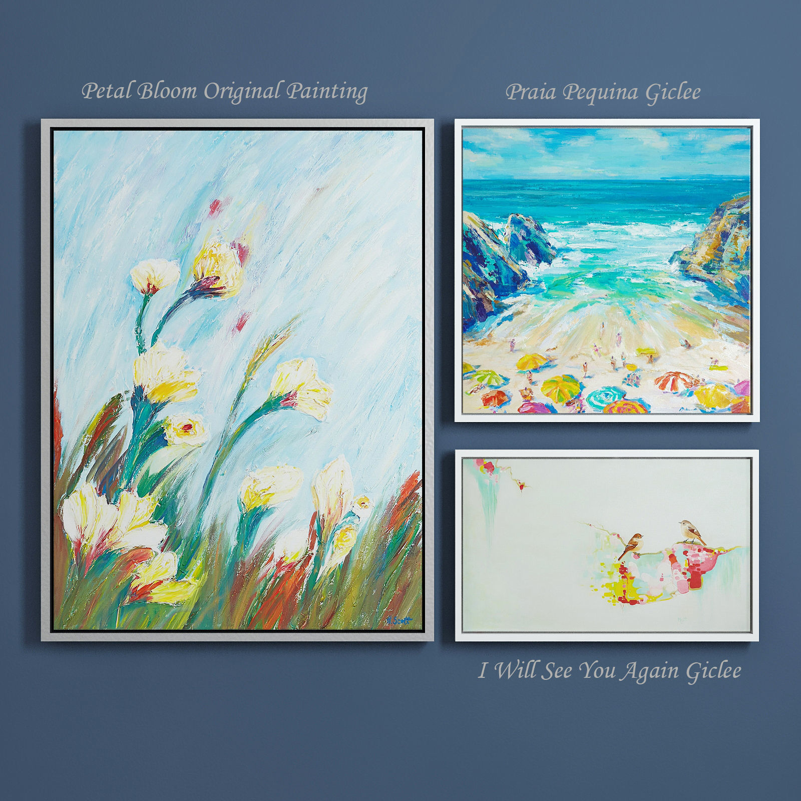 The collection of contemporary paintings set Low-poly 3D model_3