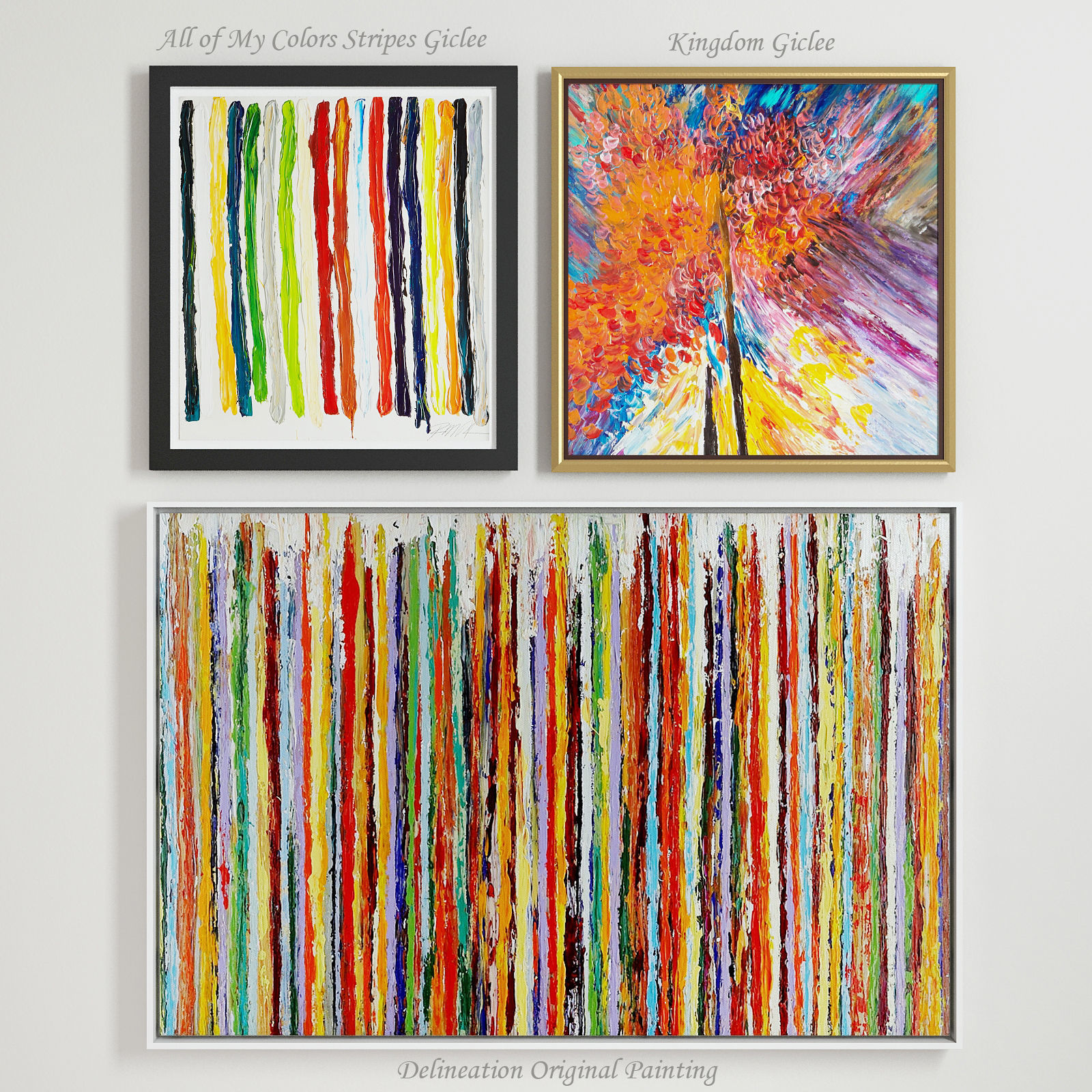 The collection of contemporary paintings set Low-poly 3D model_4