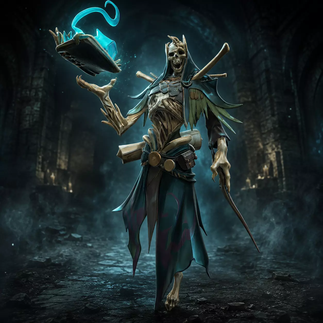 Ossivar the Grimoire Wight - Undead Mage - Necropolis 3D model