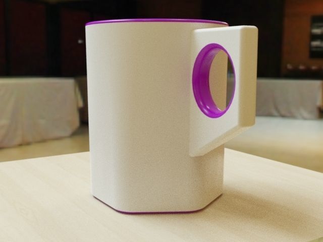 Simple stylish mug 3D print model_3