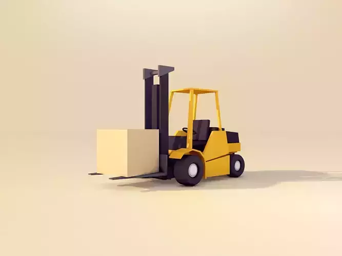 Cartoon Low Poly Forklift Low-poly 3D model