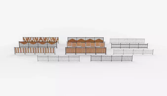 Outdoor Railing set 3D model