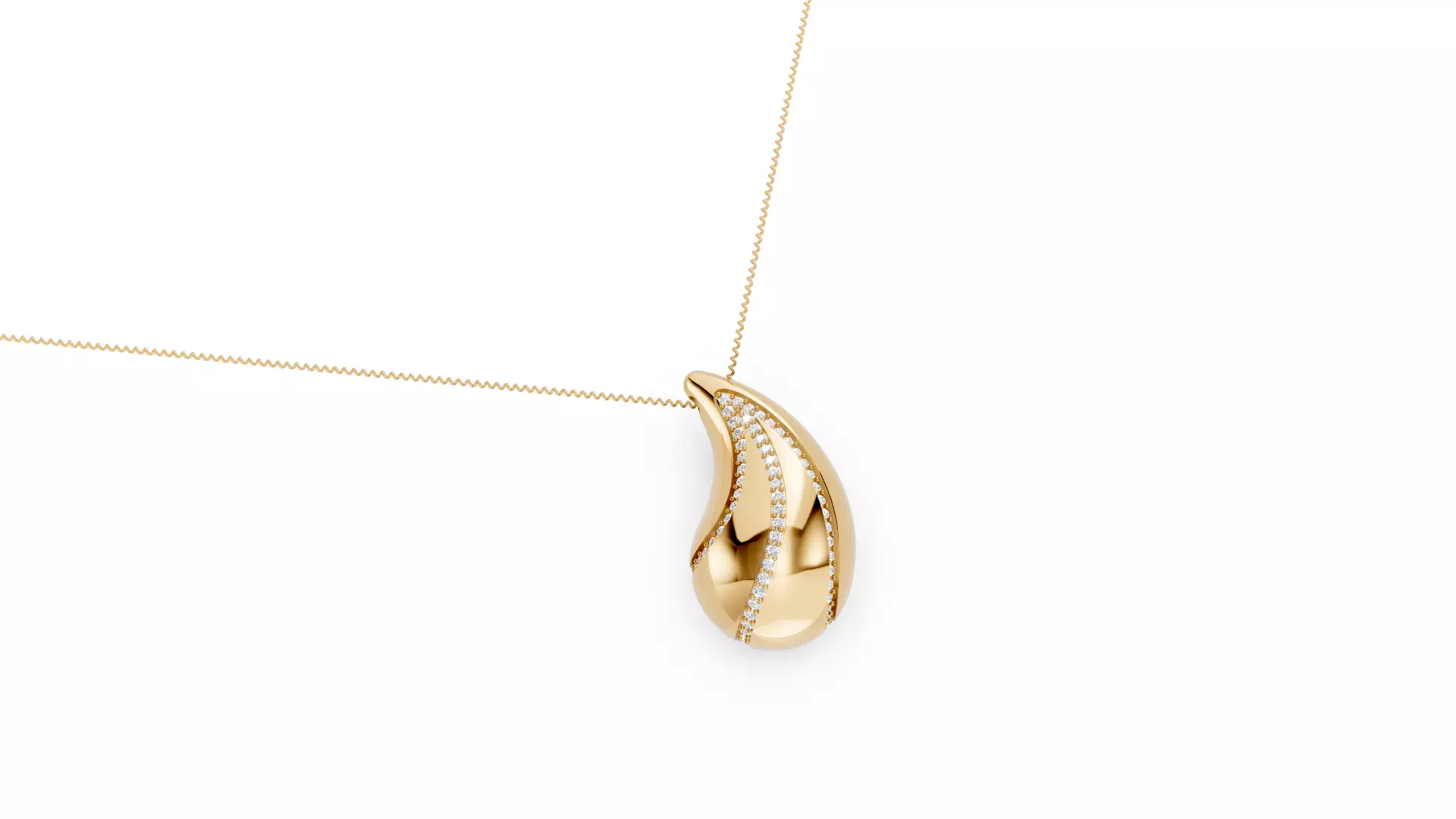 Orbital Drop Leaf Necklace - Luxury Collection 010 3D print model