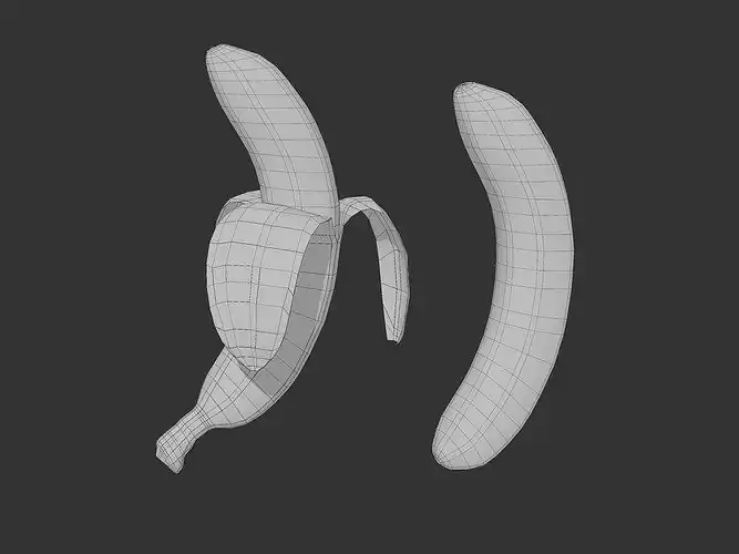 Realistic Peeled Banana 3D Model Low-poly 3D model 7
