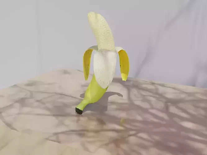 Realistic Peeled Banana 3D Model Low-poly 3D model 2