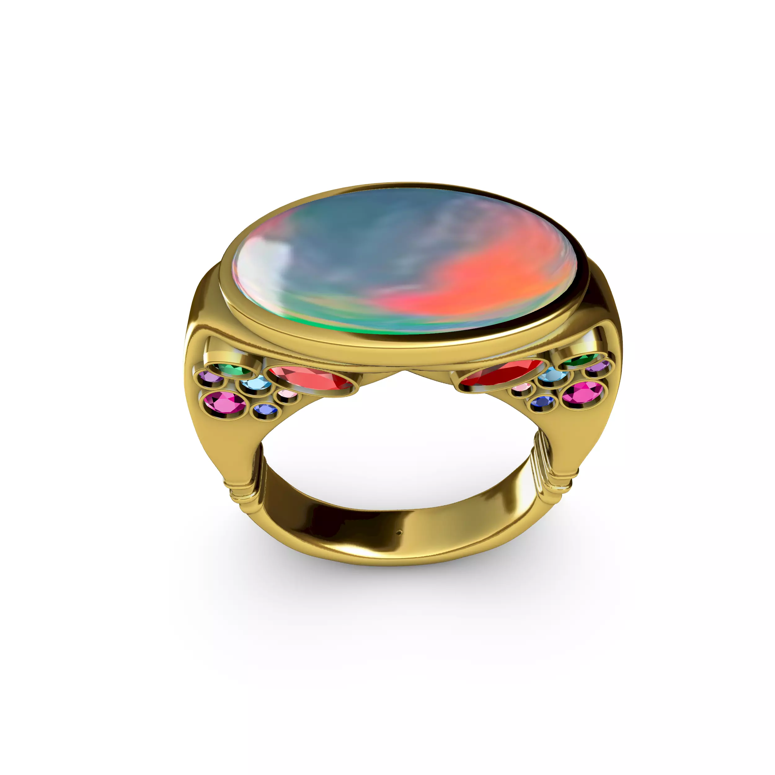 Celestial Mosaic Ring 3D print model