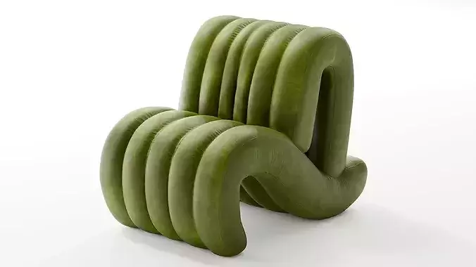 Wave Lounger - Luxury Tufted Lounge Chair 3D model