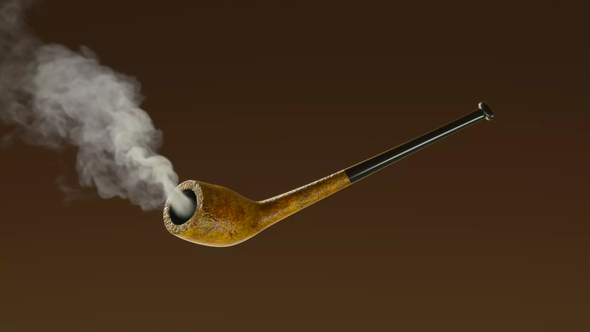 Tobacco Pipe 14 - Cutty - With Animated VDB Smoke Low-poly 3D model