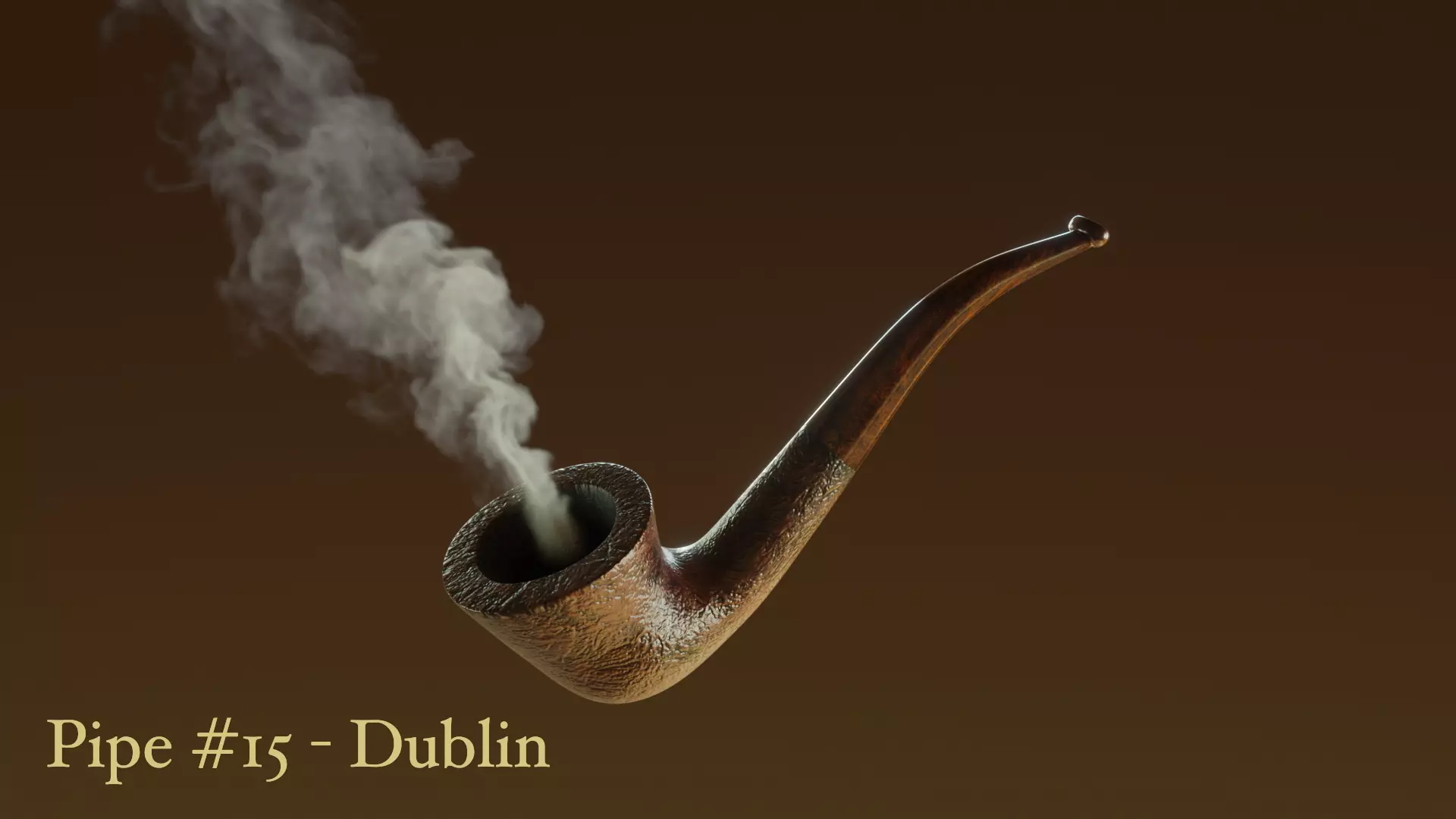 Tobacco Pipe 15 - Dublin - With Animated VDB Smoke Low-poly 3D model