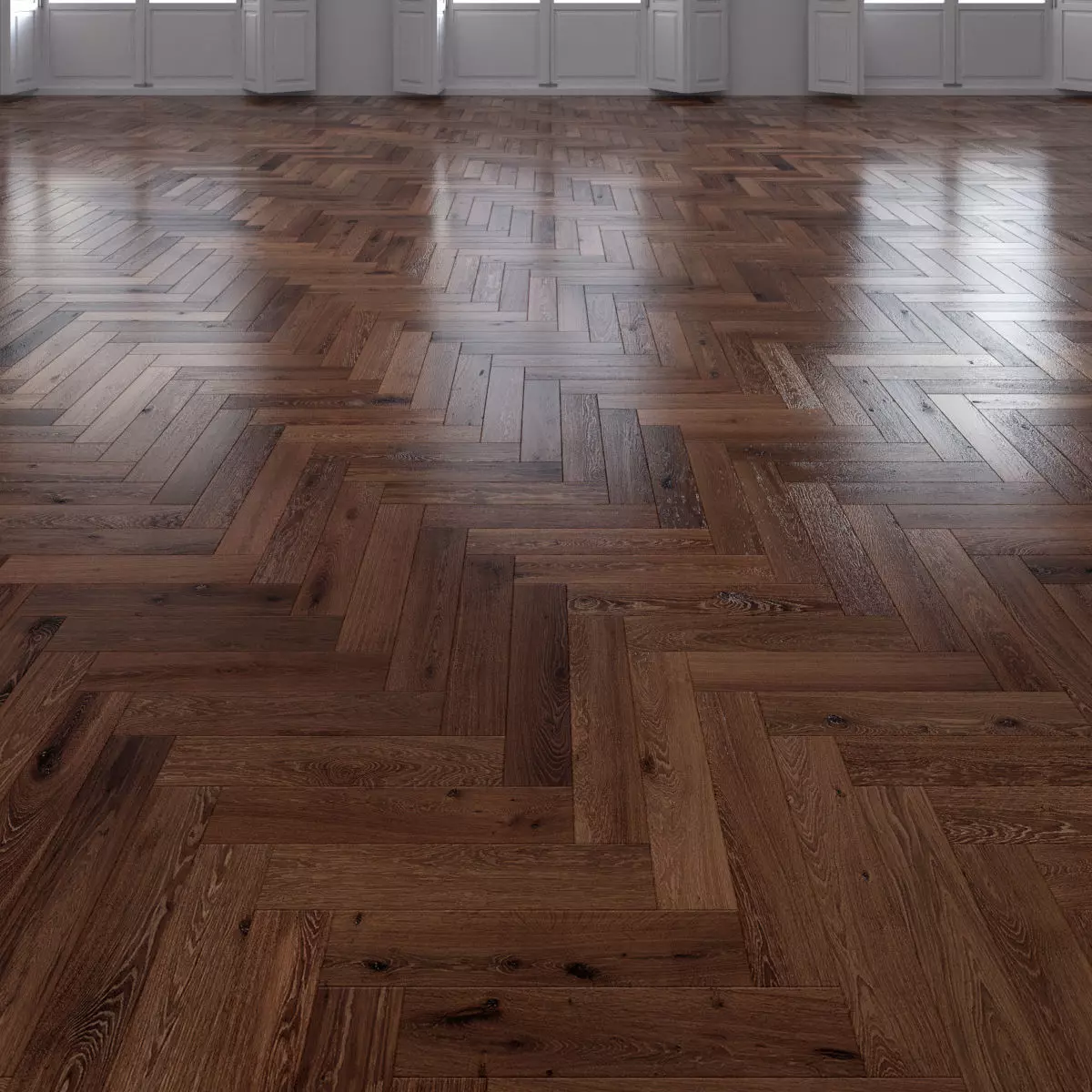 Oak Herringbones dark floor 3 3D model_0