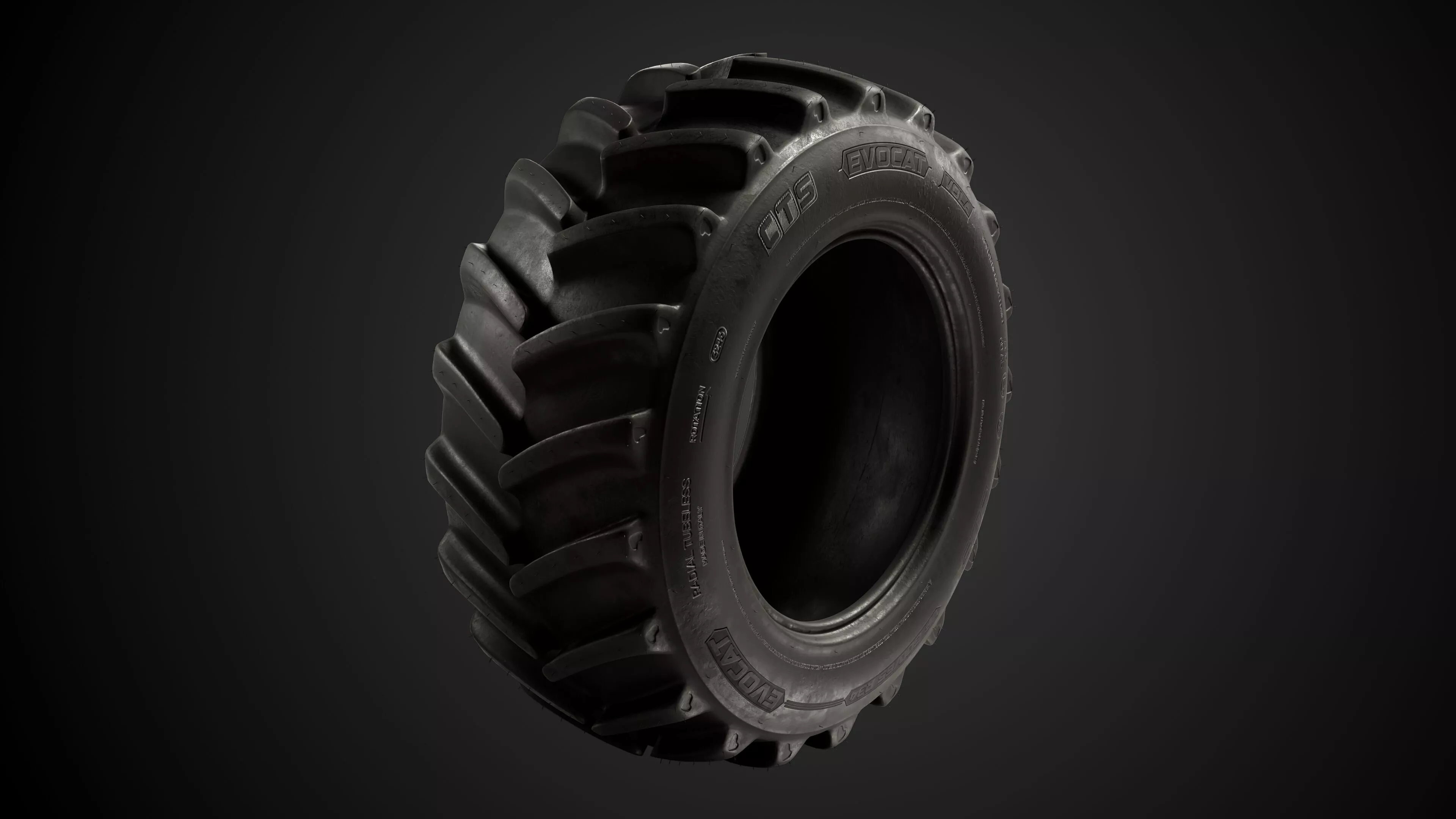 Tractor Tire Wheel Low-poly 3D model