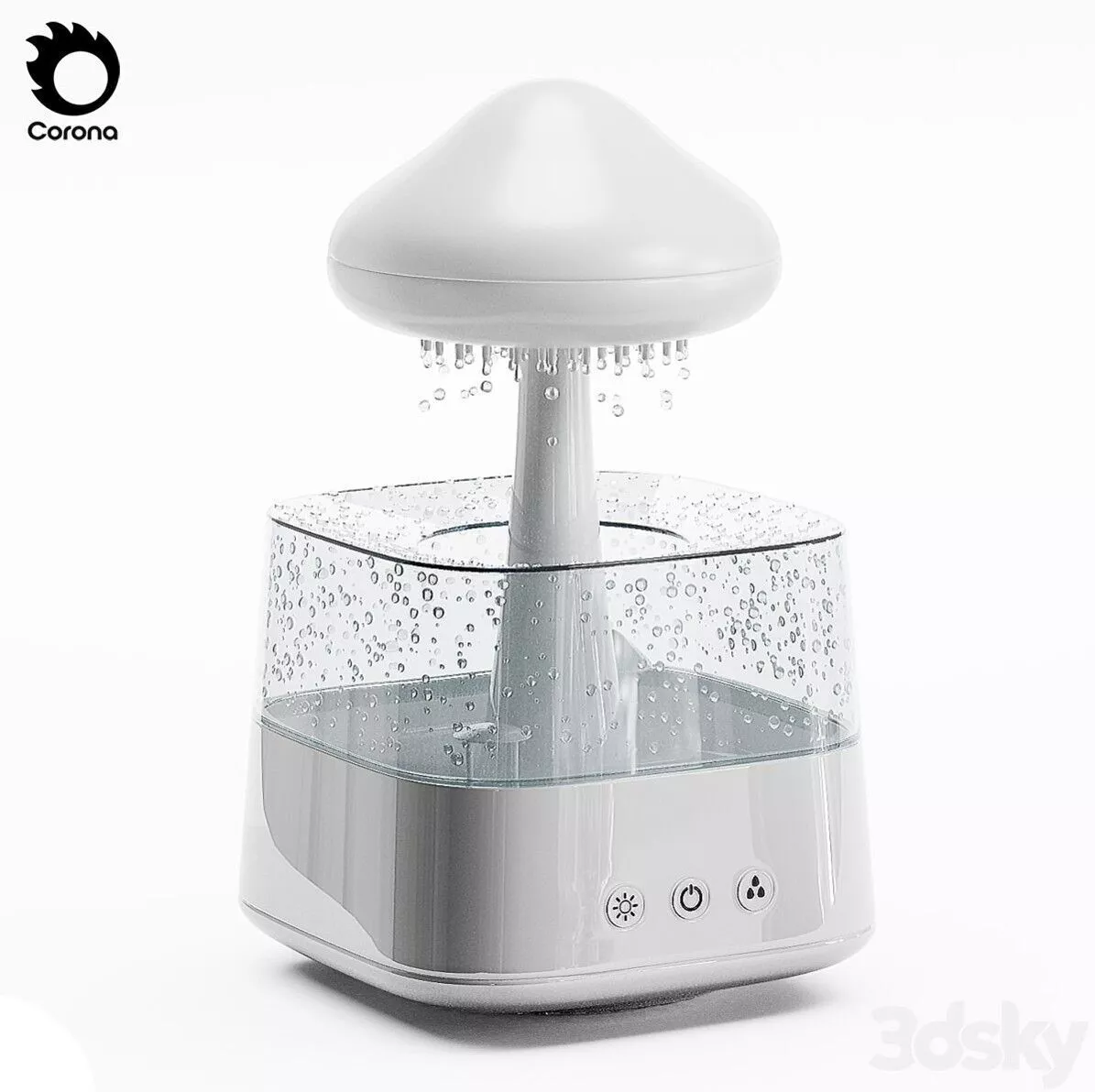 Rain Cloud Humidifier Low-poly 3D model