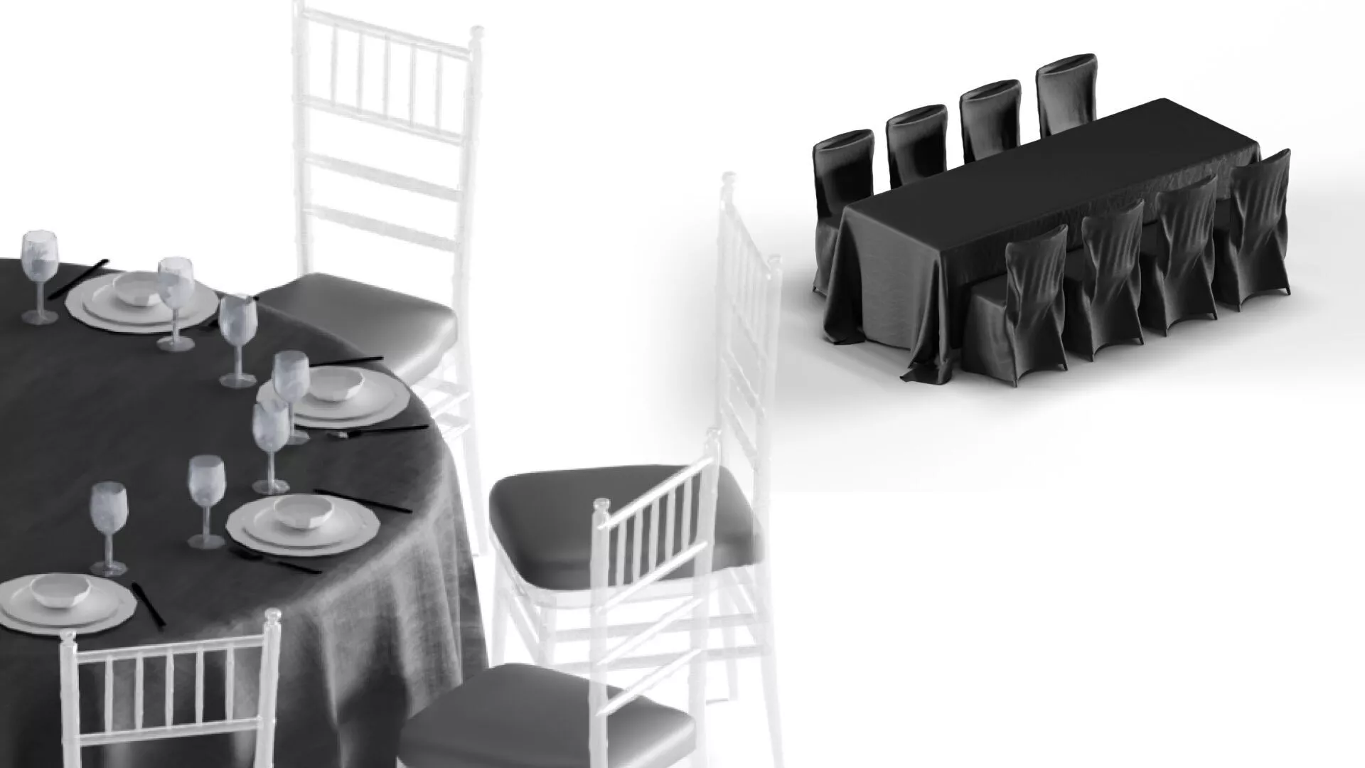 Event Banquet Tables Collection 3D model