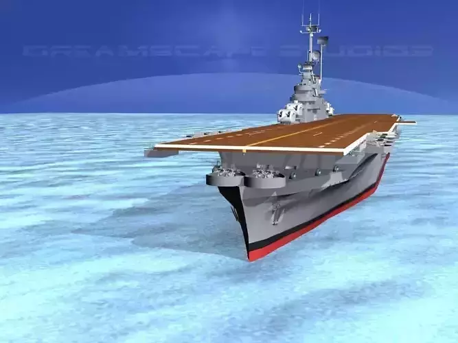 Ticonderoga Class Carrier CV-40 USS Tarawa 3D model