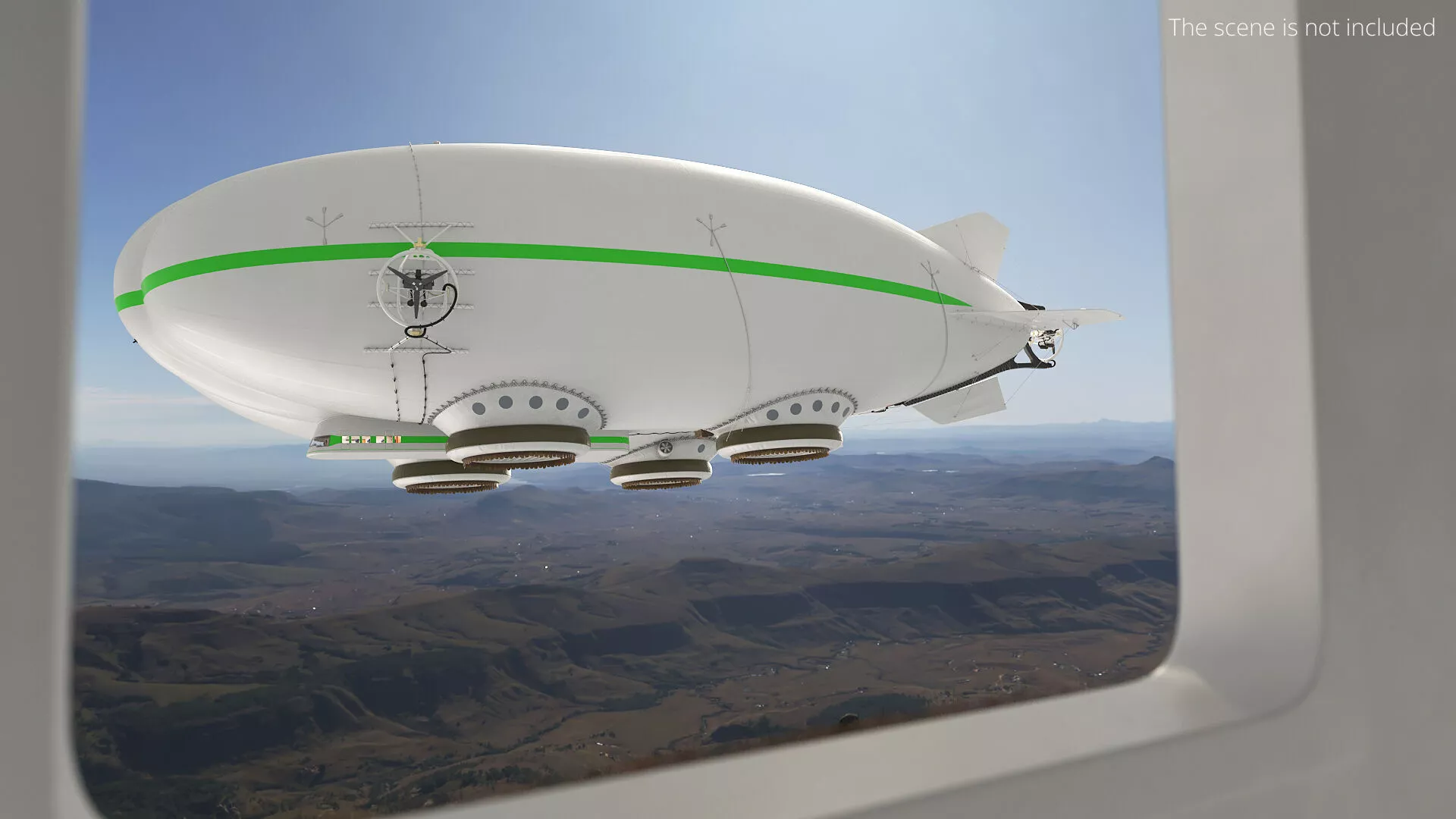 Futuristic Hybrid Transport Airship Rigged for Cinema 4D 3D model