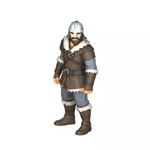Northern Warrior Low Poly PBR Game Asset Low-poly 3D model