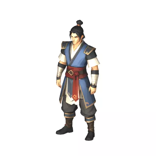 Eastern Duelist Low Poly PBR Game Asset Low-poly 3D model